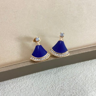 Bvlgari Blue Fan Crystal Earrings – Elegant Luxury Jewelry