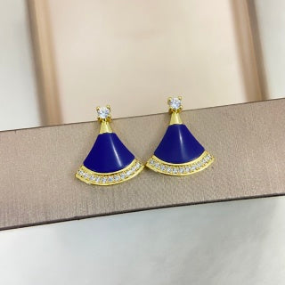 Bvlgari Blue Fan Crystal Earrings – Elegant Luxury Jewelry