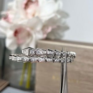 Bvlgari Geometric Crystal Cuff Bracelet – Elegant Luxury Jewelry