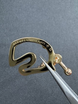 Hermès Silver Crest Horse Charm Stud Earrings