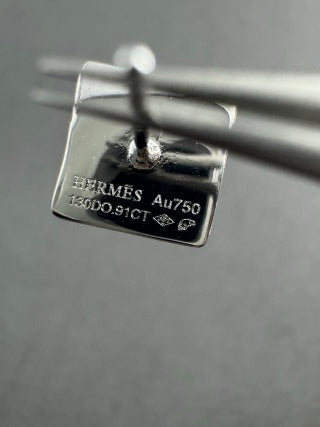 Hermès Diagonal Ribbon Stud Earrings