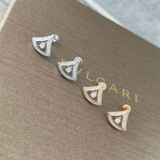 Bvlgari Geometric Crystal Stud Earrings – Elegant Luxury Jewelry