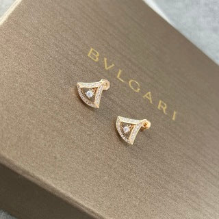 Bvlgari Geometric Crystal Stud Earrings – Elegant Luxury Jewelry