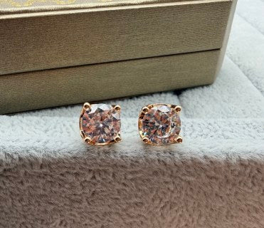 Bvlgari Classic Round Crystal Stud Earrings – Elegant Luxury Jewelry
